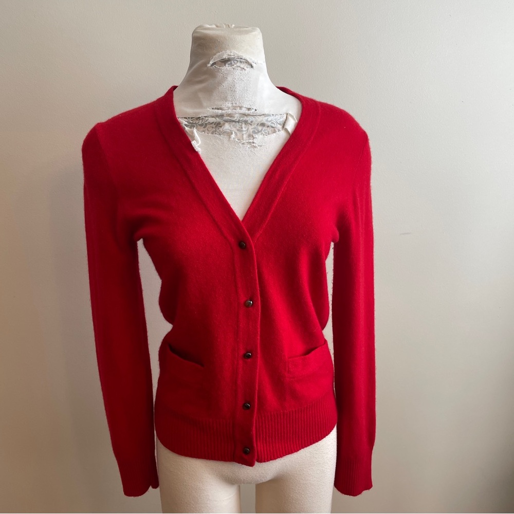 J Crew Cardigan gorgeous red! Size Medium. Excellent condition.
